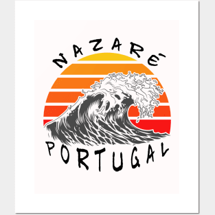 nazaré big wave Portugal Posters and Art